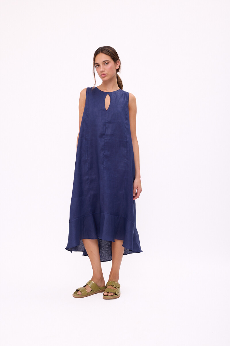 VESTIDO POLK LONG - Azul 