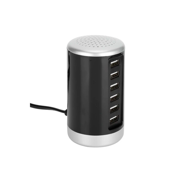 Base de carga con 6 puertos USB color negro. Base De Carga Con 6 Puertos Usb Color Negro.