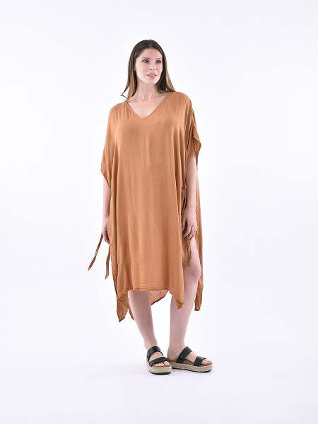 VESTIDO BOTAFOGO MARRON MEDIO