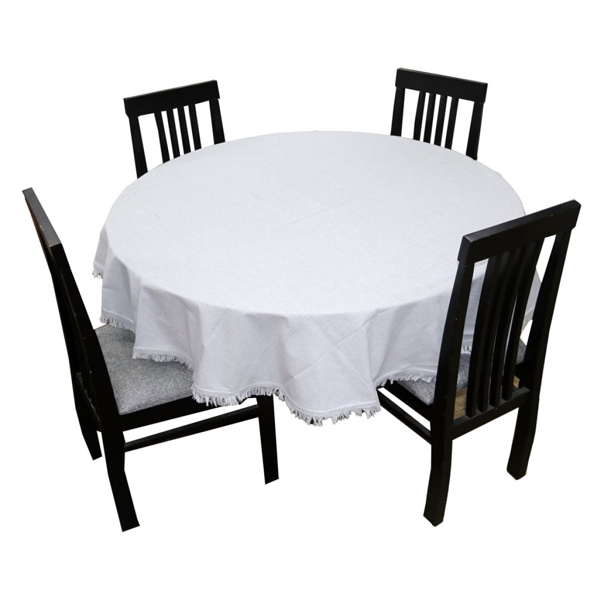 MANTEL REDONDO ALGODÓN D160CM GRIS 