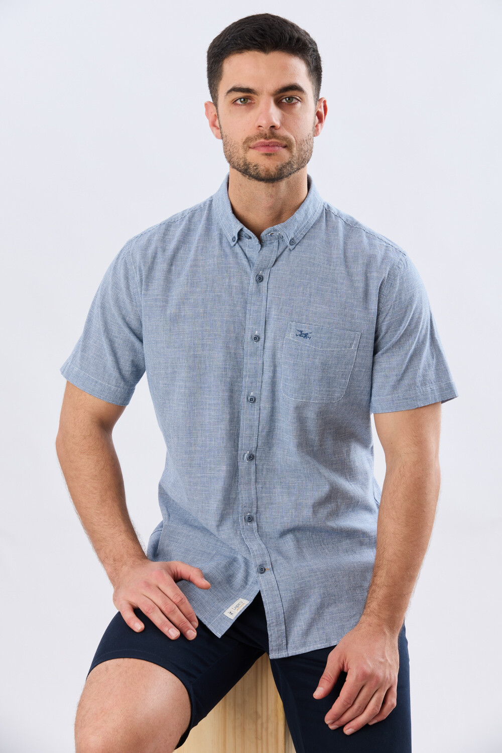 CAMISA CUADROS DE LINO Denim