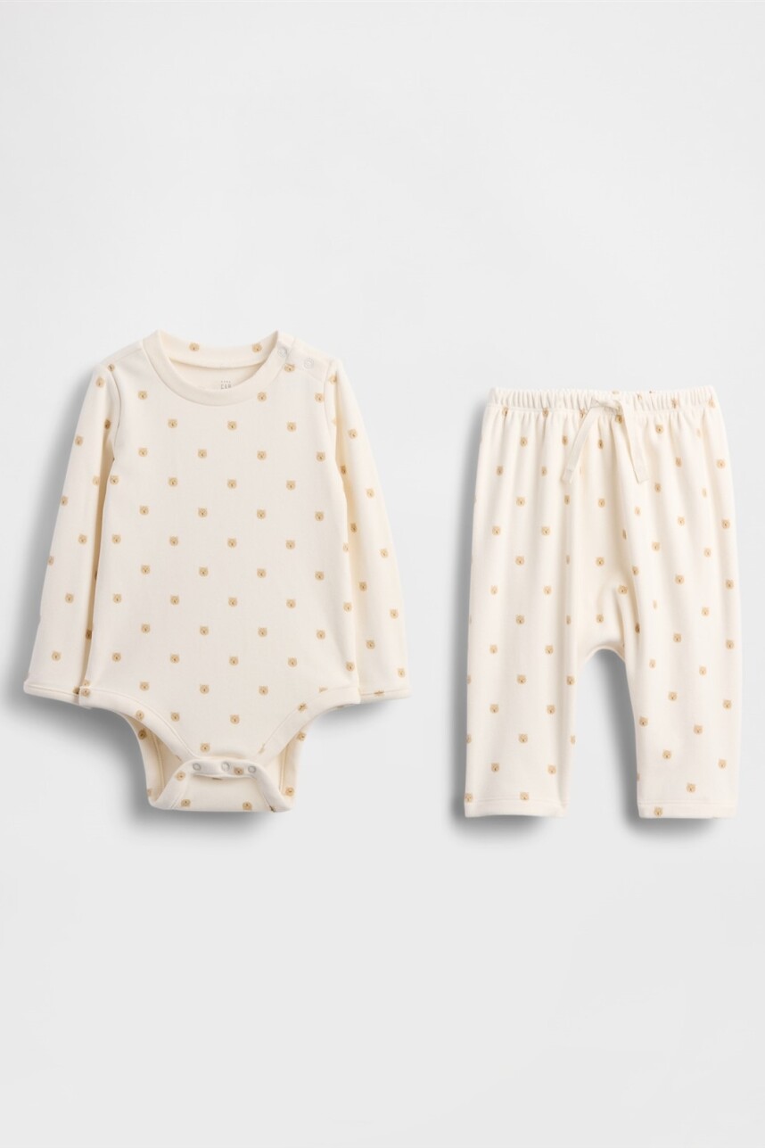 Set De Body Y Pantalón Bebé Ivory Frost