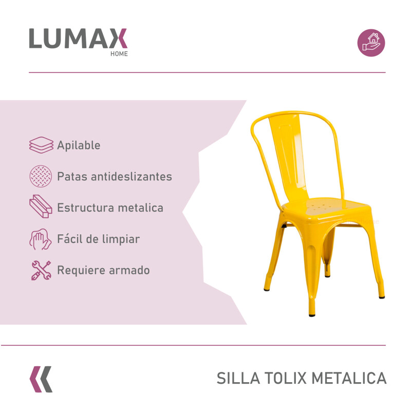 Pack 6 Sillas Tolix Lumax Varios Colores Living Comedor Amarillo