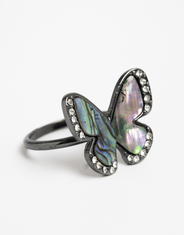 Anillos Medianos y Grandes Color Anillo Dije Mariposa - Combinacion Multicolor