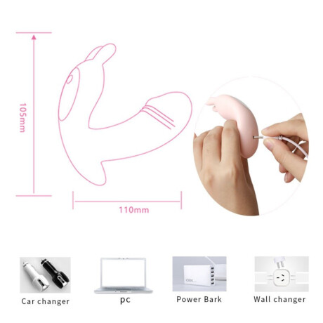 Vibrador Doble Estímulo A Control Remoto Y Carga USB Rosa