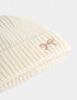 Gorro Cute Gorro Tejido Bordado - Blanco Crudo