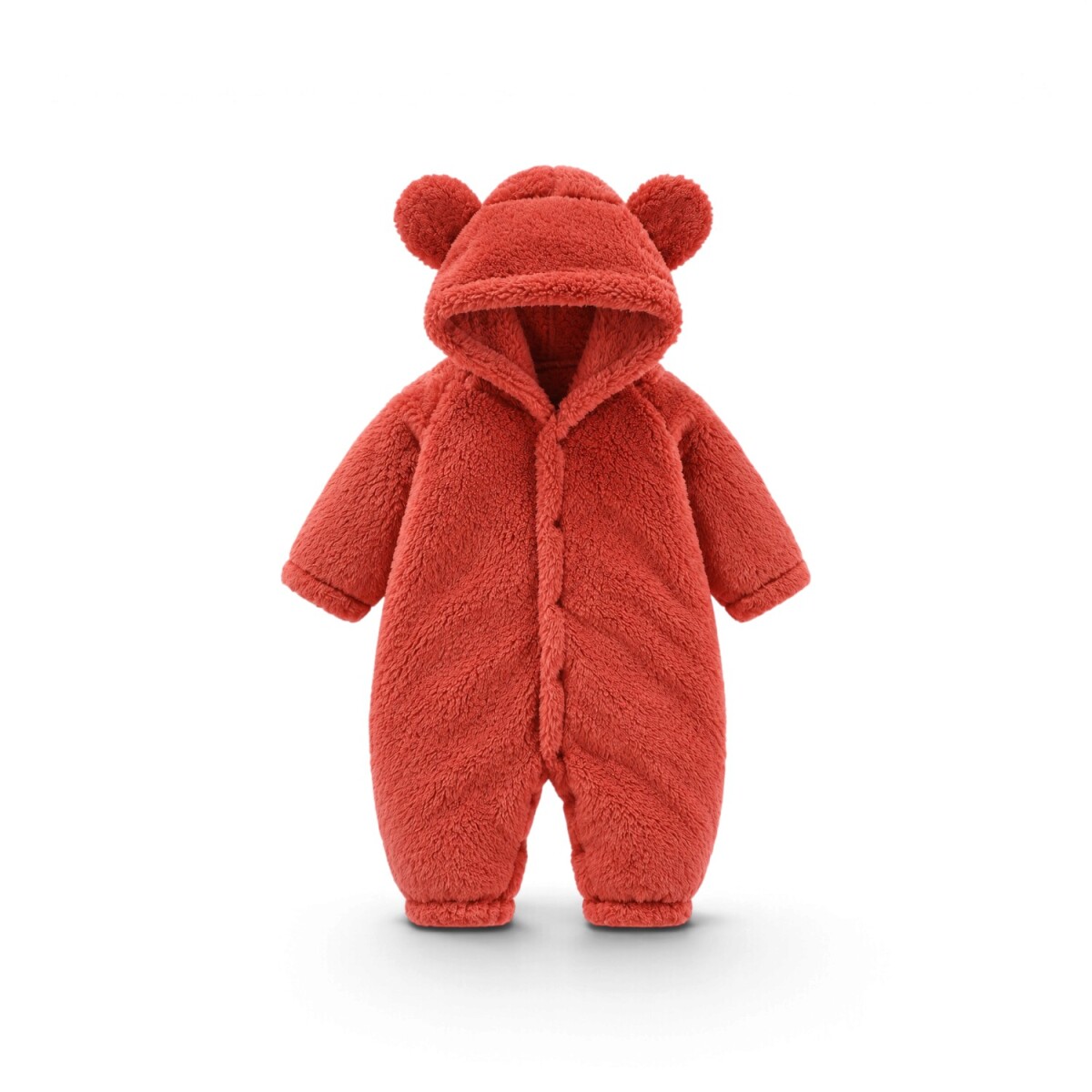 Body Bebé Abrigo Peluche Botoneado - Rojo 