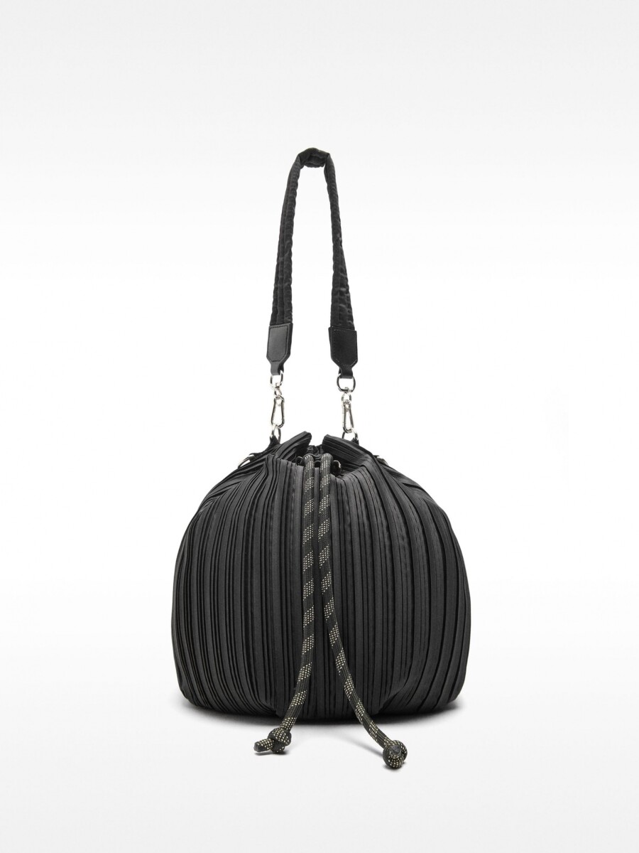 Bolso Bucket Plisado negro