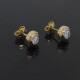 Caravanas En Oro 18K De 2 Tonos Y Brillantes Caravanas En Oro 18K De 2 Tonos Y Brillantes