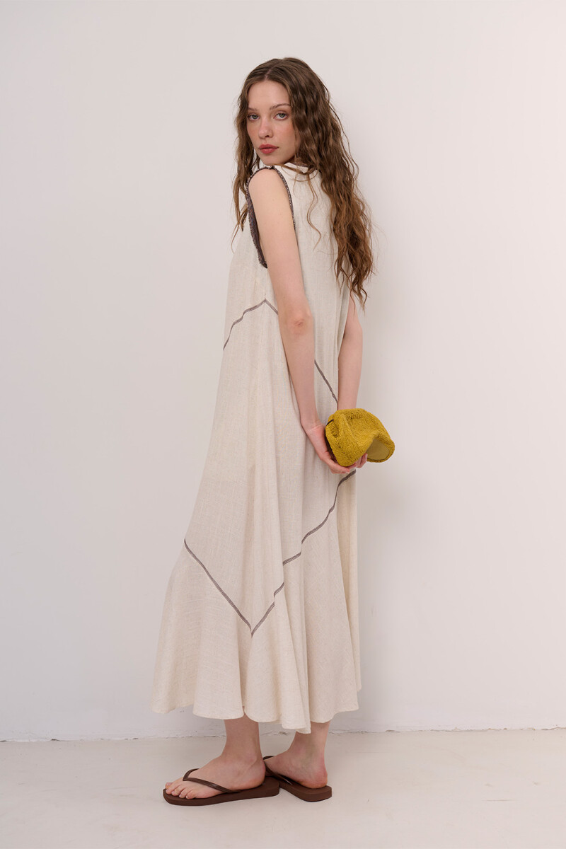 VESTIDO DIAGONAL NATURAL