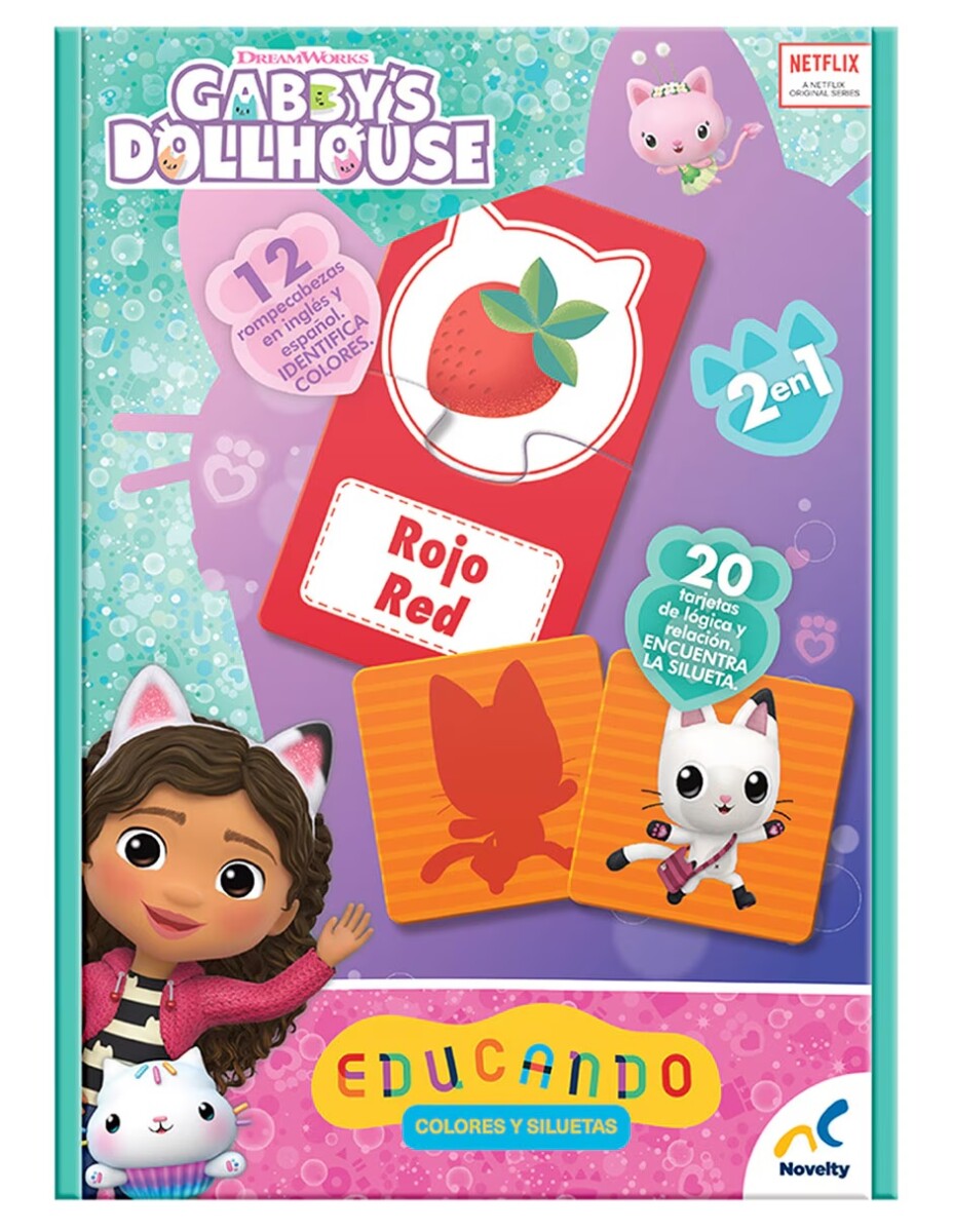 Educando 2 en 1 colores y siluetas Gabby Doll House 