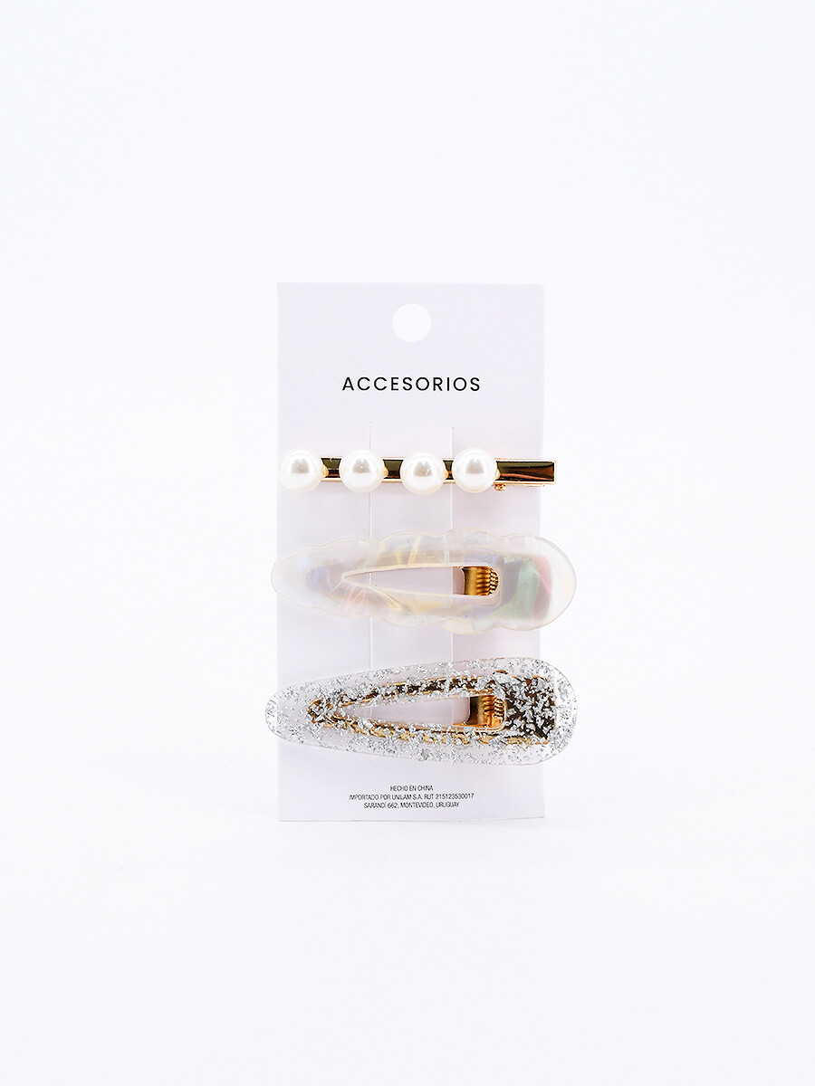 SET PINZAS X 3 - DORADO 