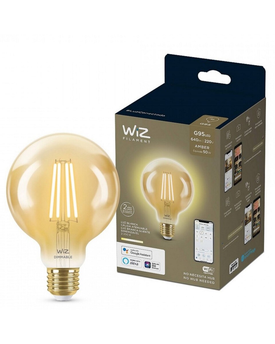 Pack 6 unidades lámparas LED WIZ Wifi Filamento Globo 6.9W E27 