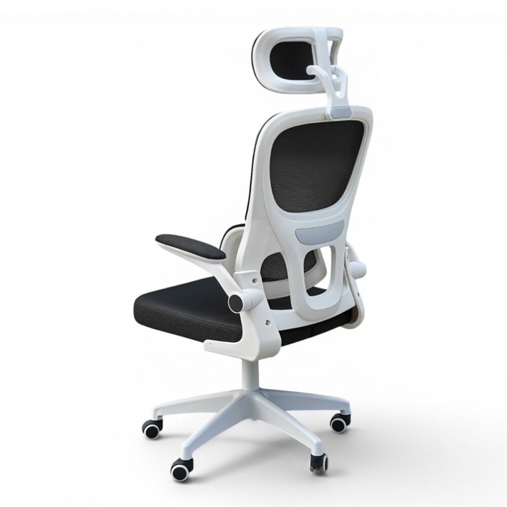 SILLA DE OFICINA ERGONÓMICA RECLINABLE CON APOYACABEZAS NEGRO