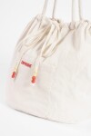 Bolso tote mostacillas blanco