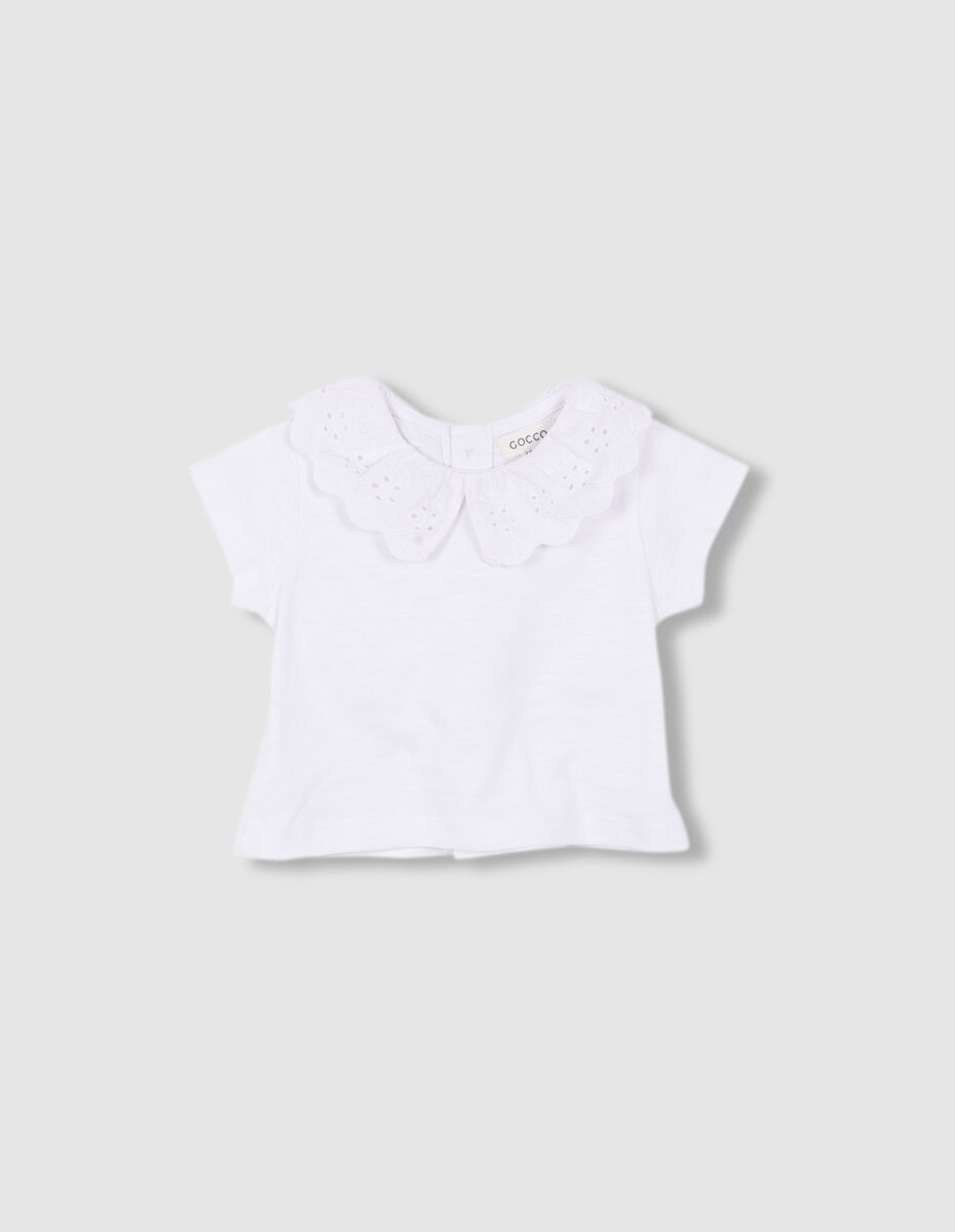 Camiseta Con Cuello - Blanco 