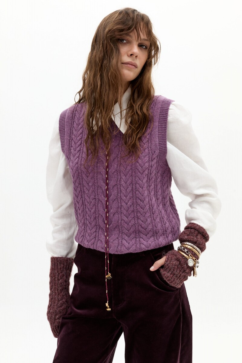 Chaleco Otto en Blend de Lana Violeta
