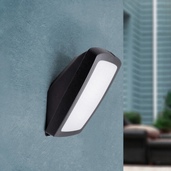 Aplique LED pared negro IP66 E27 no incl. GERMANA FL0756