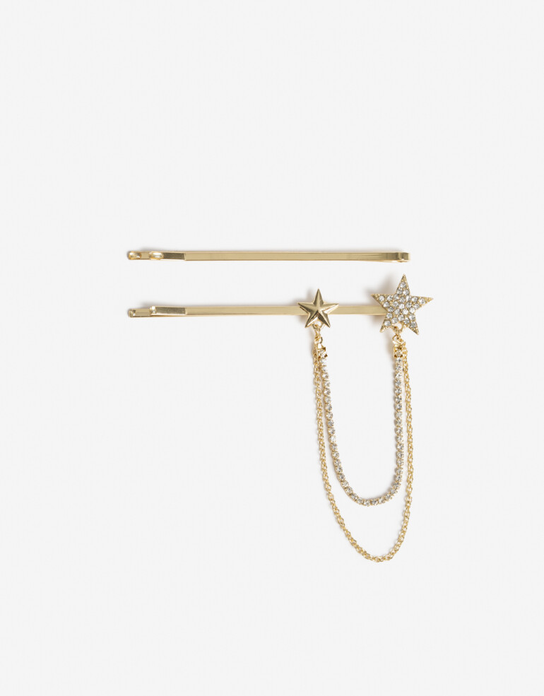 Horquillas con Accesorios Strass Set De Horquillas - Combinacion Bicolor