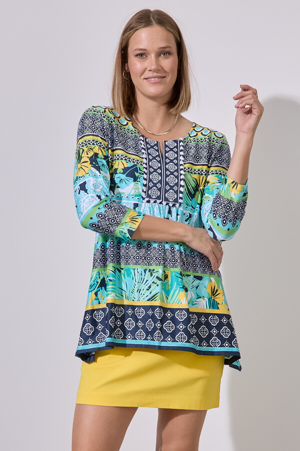 Blusa Print Bordado MULTI/VERDE