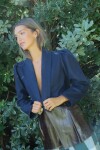 Blazer Office Lana Azul / Chocolate