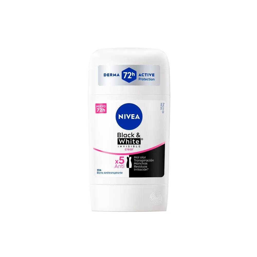 NIVEA DEO STICK B&W CLEAR FEM 54GR única