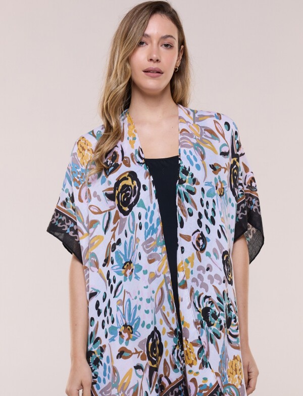 Kimono Flores MULTI/TOSTADO