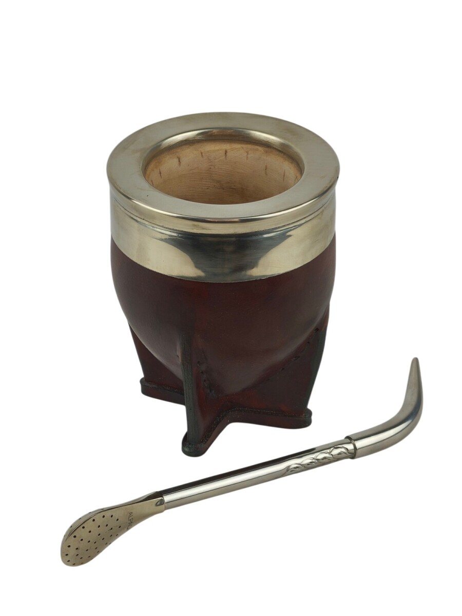 Mate imperial de calabaza y alpaca - Marrón liso 