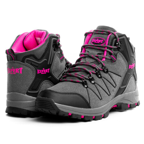 Calzado Botas Tácticas Outdoor Trekking Para Dama Gris Violeta