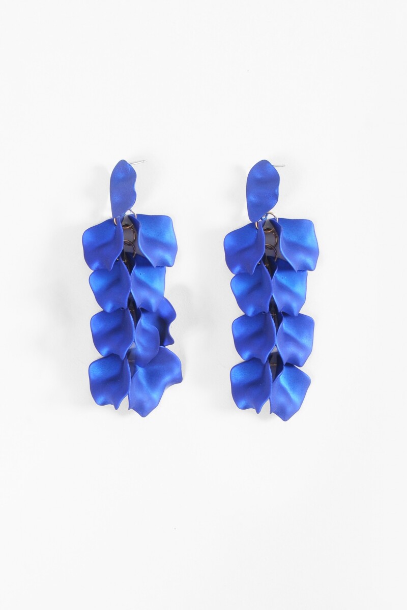 Caravanas pétalos tornasol azul