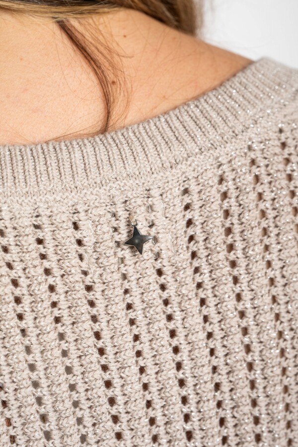 Sweater Texturado Lurex Gris