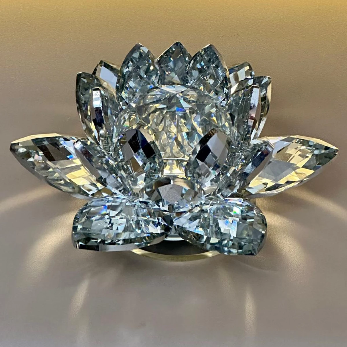 Flor De Loto Giratoria Decorativa Cristal Ø 15cm x Alto 8cm 