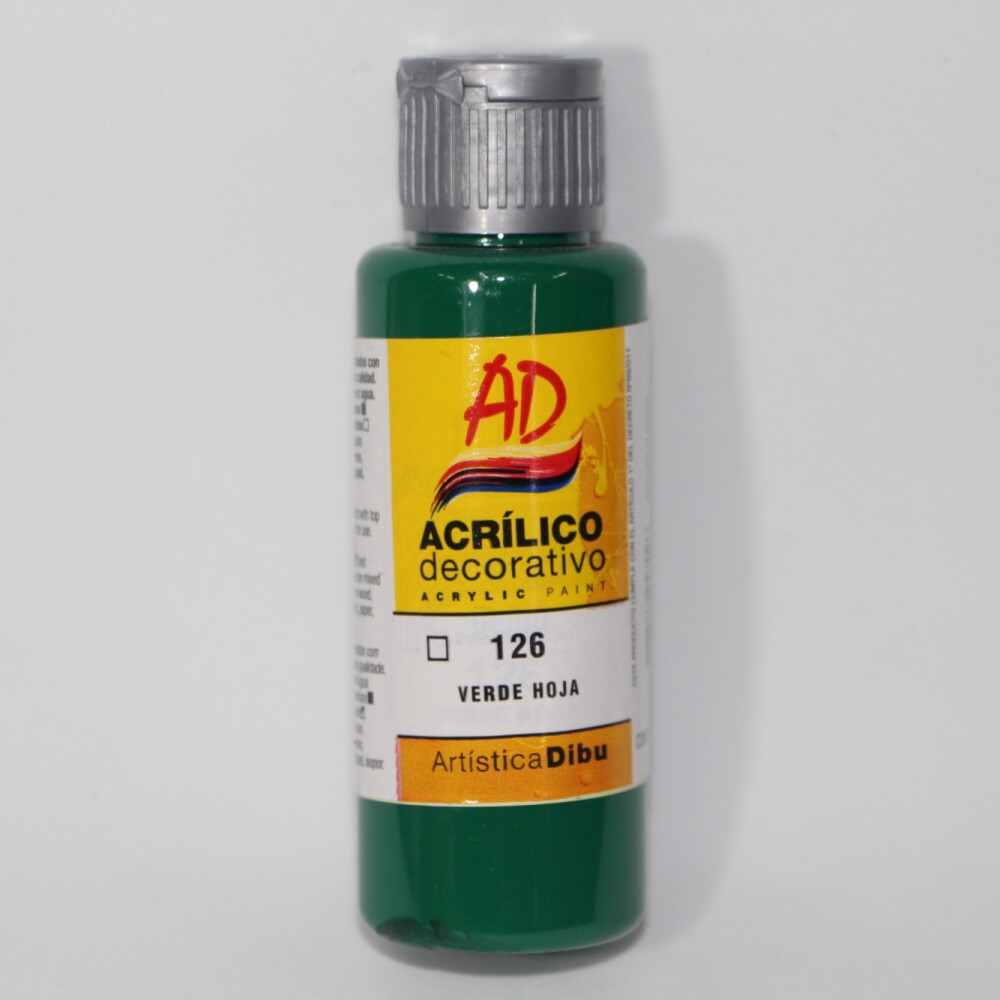 PINTURA ACRILICA ARTISTICA DIBU 60 ML. DIFERENTES COLORES COLOR VERDE HOJA 126