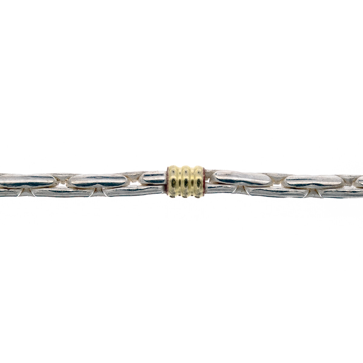 Gargantilla de plata 925 y double en oro 18 ktes, 50 cm. 