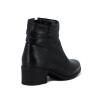 Country Bota Mujer De Cuero Caña Baja Taco Cuadrado Negro