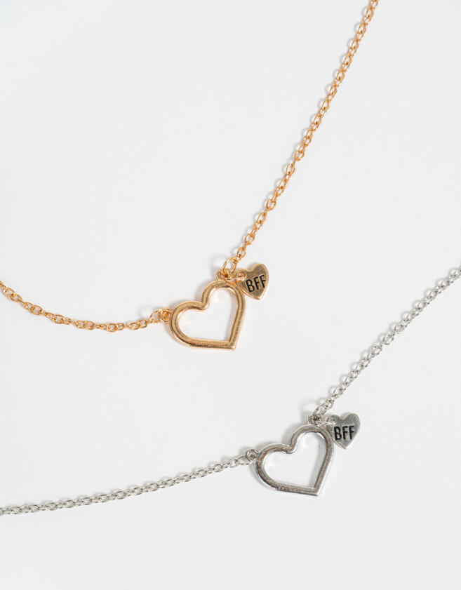 Collares Infantiles No sustentable Collares Para Compartir Con Corazón - Combinacion Bicolor