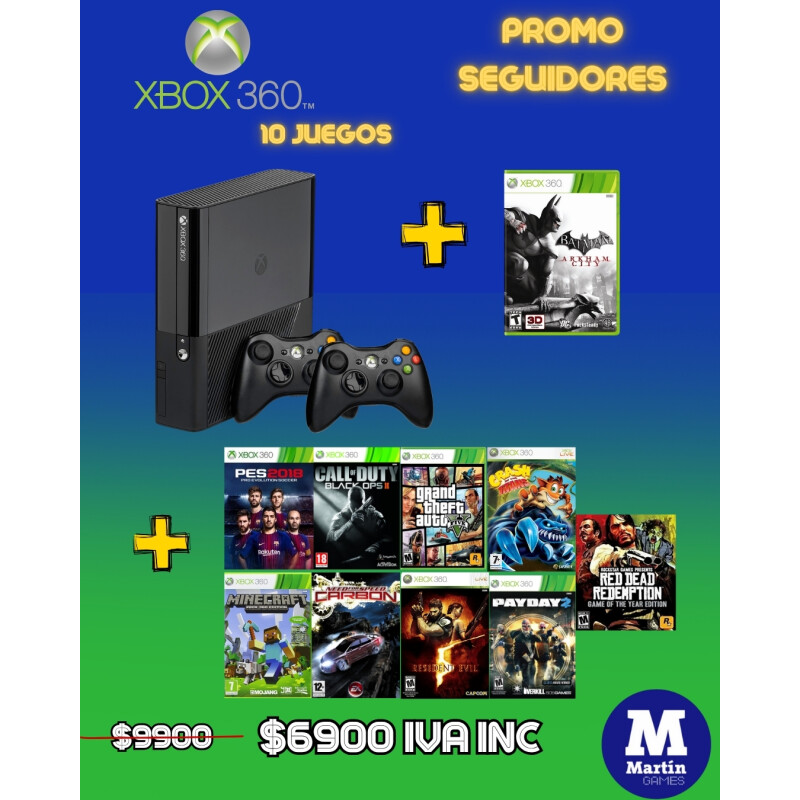 CONSOLA XBOX 360 ORIGINAL + PENDRIVE CON 9 JUEGOS + 2 JUEGOS FISICOS CONSOLA XBOX 360 ORIGINAL + PENDRIVE CON 9 JUEGOS + 2 JUEGOS FISICOS