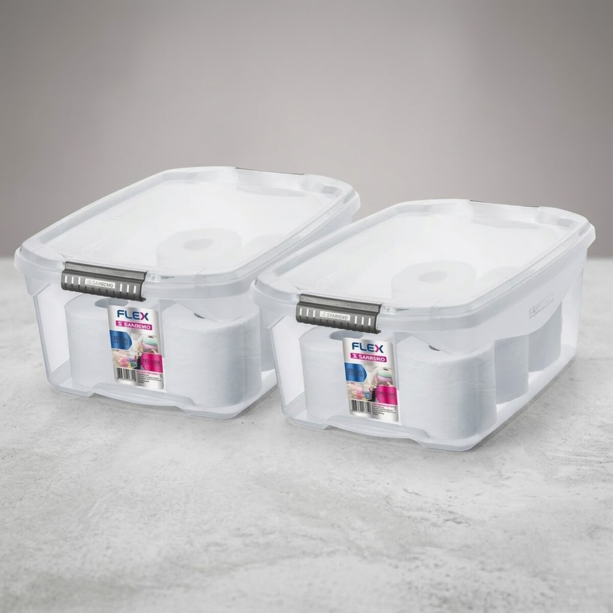 Set x2 Caja organizadora 20 lts - TRANSPARENTE 