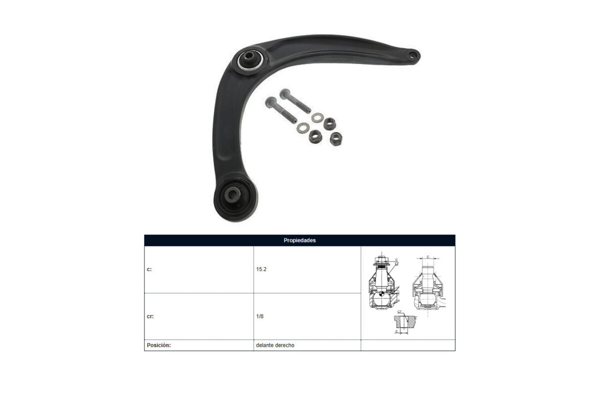 Brazo De Suspension Citroen C4 Peug 308 Sw/308/5008/3008 10-25 Der Brazo De Suspension Citroen C4 Peug 308 Sw/308/5008/3008 10-25 Der