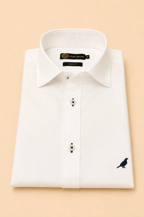 Camisa Cotton Twill Slim Fit Off White