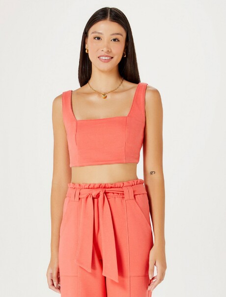 TOP FEMENINO ENTALLADO ROJO