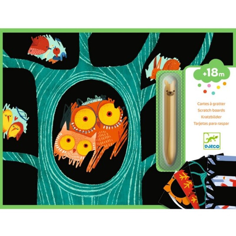 DJ0004 Tarjetas Para Rascar Y Descubrir X5 Un. 21x28 Cm Djeco - Aves