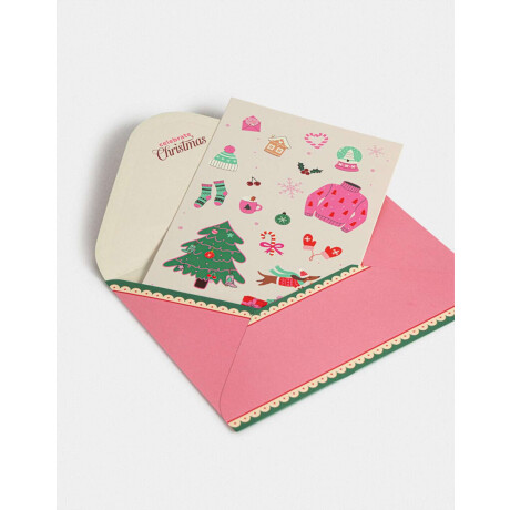 Set De Postales Navideñas Combinacion Multicolor