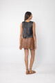 Falda Couro Short Camel