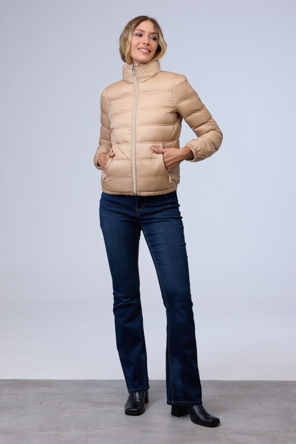 Campera Plumas Reversible BEIGE