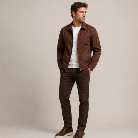 Chaqueta de gabardina Chocolate