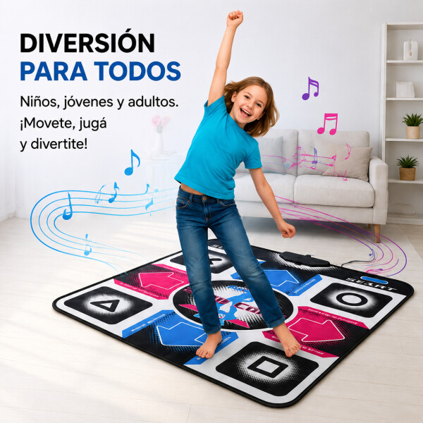 Alfombra De Baile Para Tv Pc Juego Precargado Musical Niños Color Negro