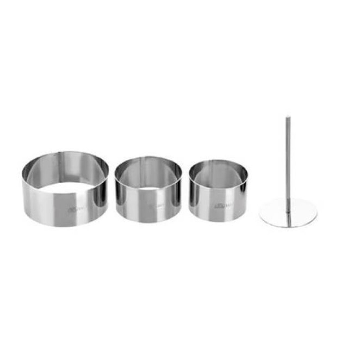 Aros Redondos Set 3 Unidades de Acero Inoxidable con Pisador 