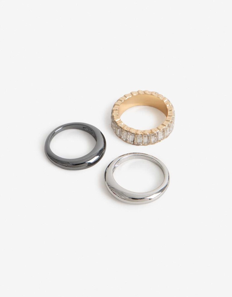 Sets Anillos Strass Sets Anillos Strass - Combinacion Bicolor