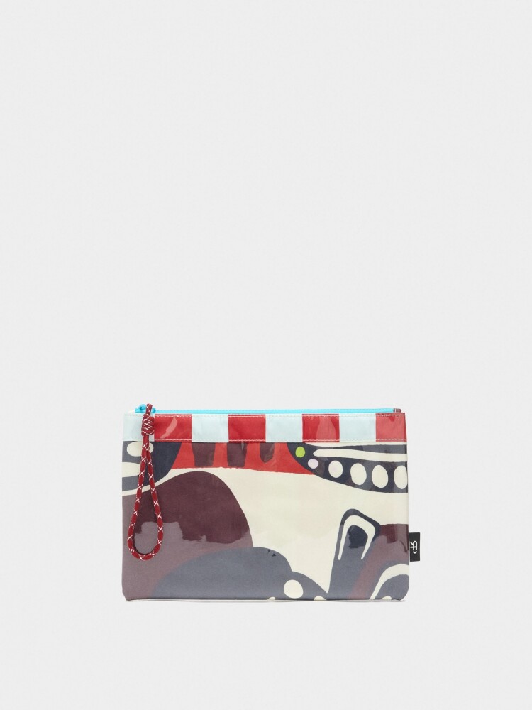 Bolso De Mano De Nylon Estampado rojo